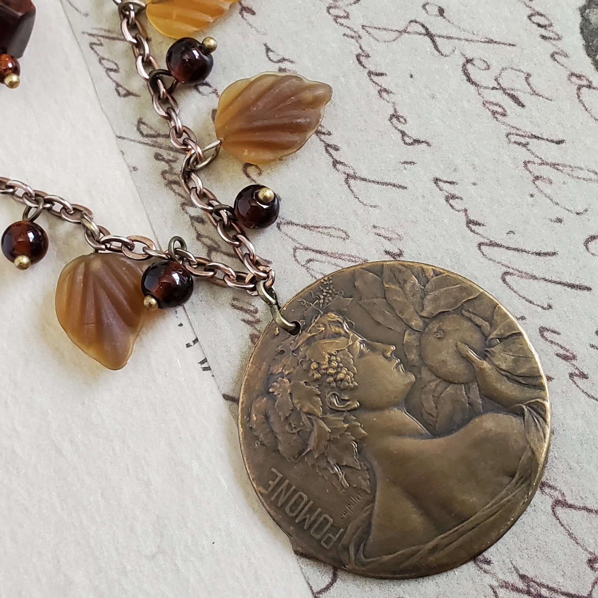 Brass Goddess Medal Pendant Necklace