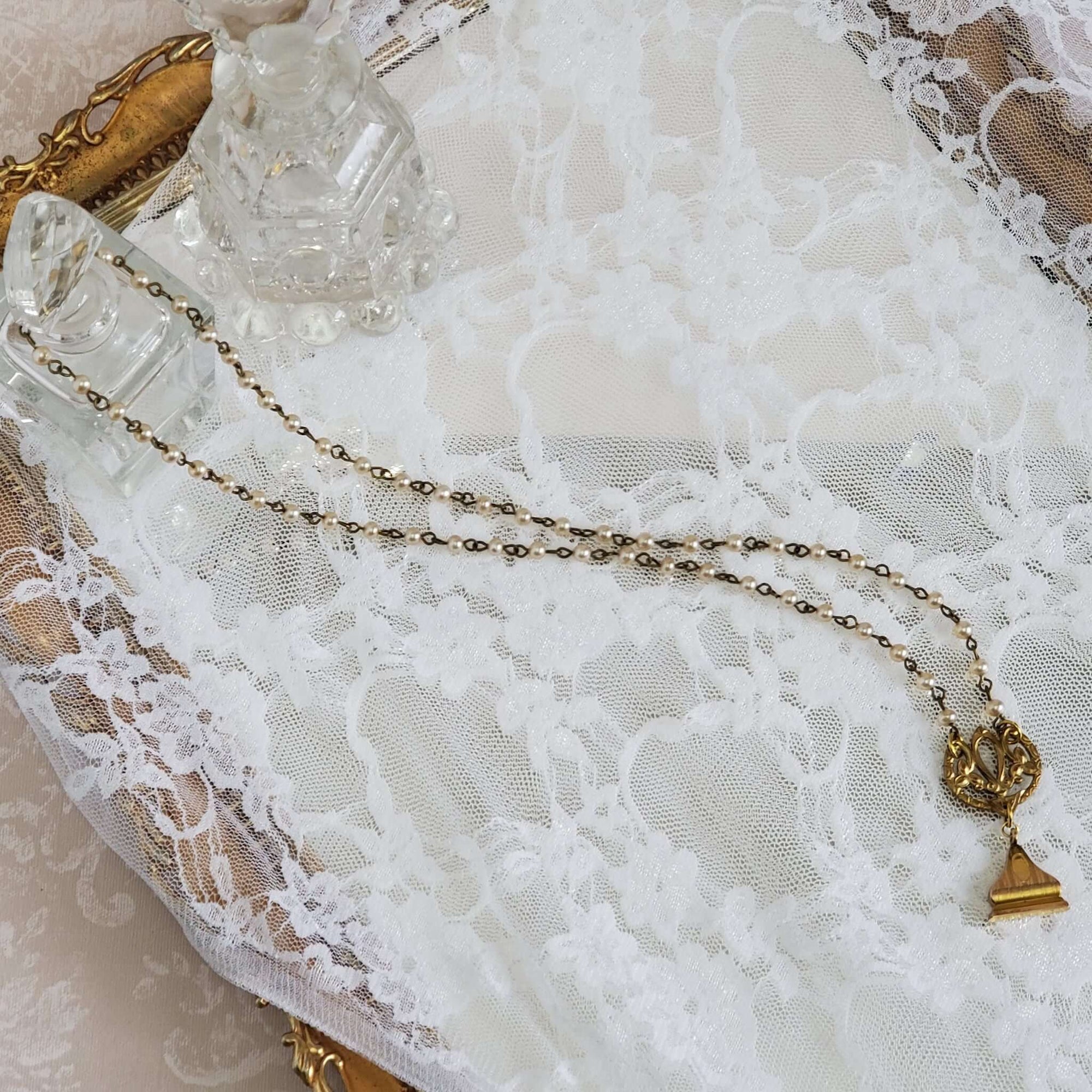Antique Repurposed Fob Pendant Necklace