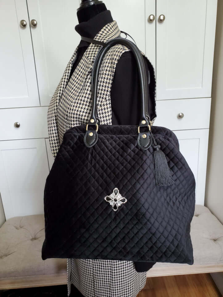 Large Black Carpet Bag