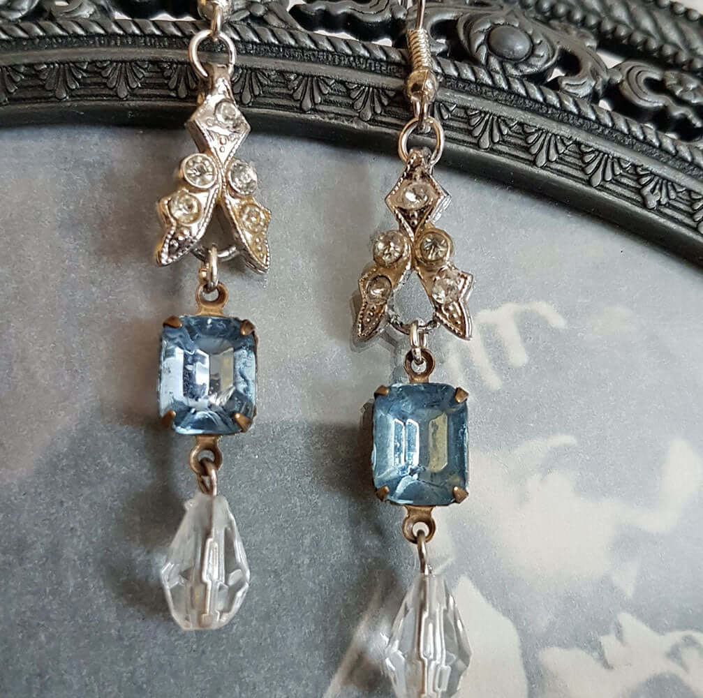 Vintage Blue Bridal Earrings