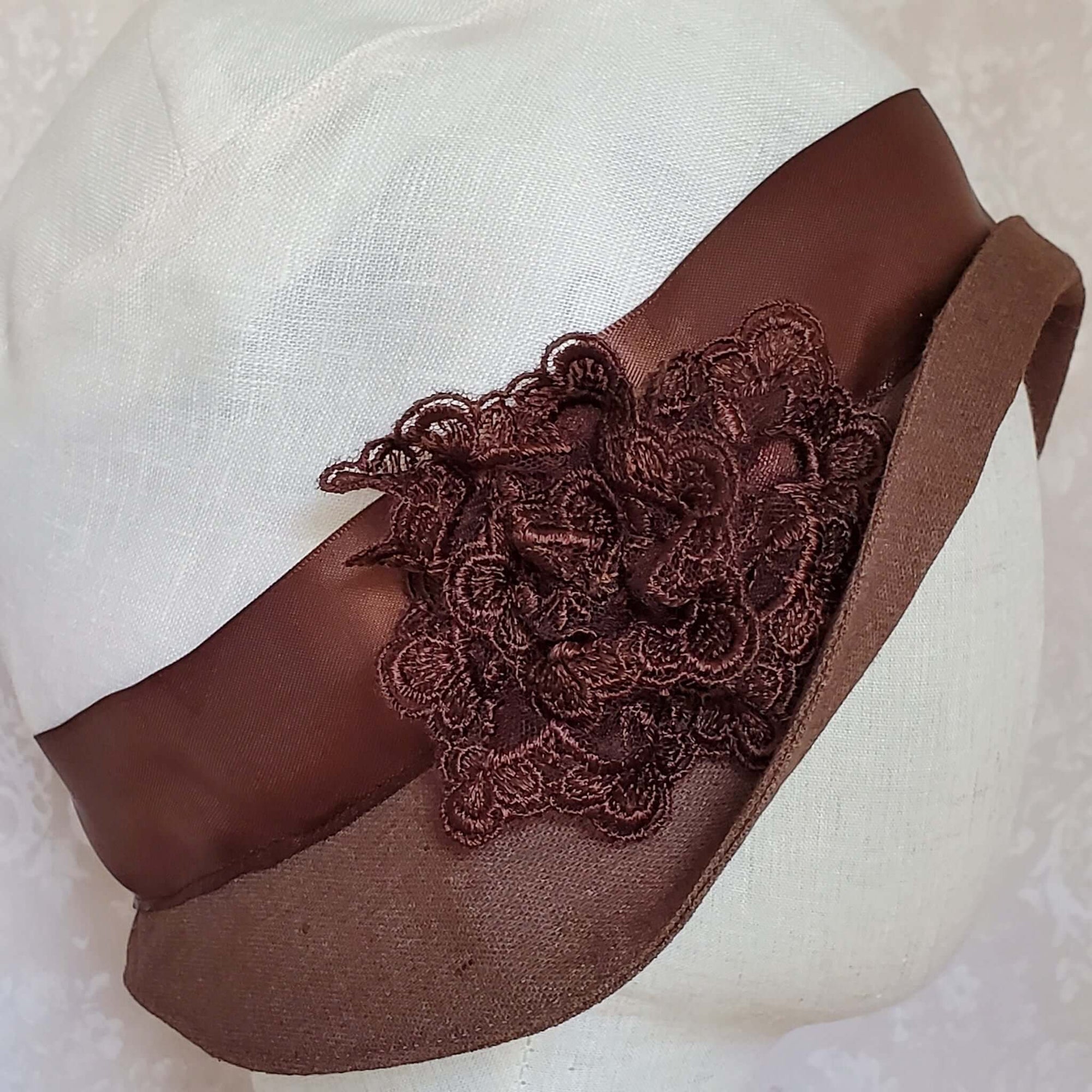 Hand Wrapped Brown Lace Rose