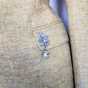 Marcasite Leaf Pin worn on Blazer Pocket