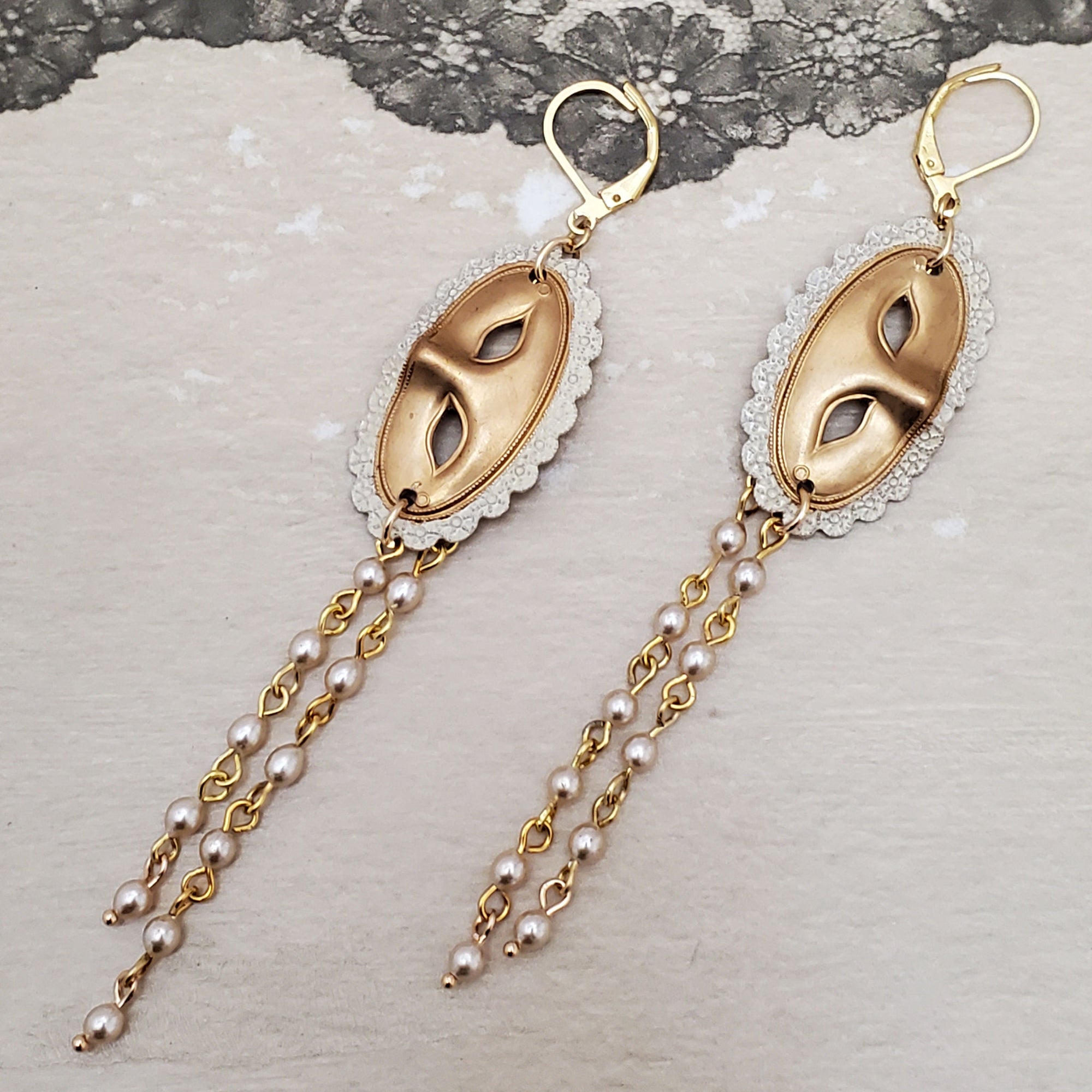 Masquerade mask earrings