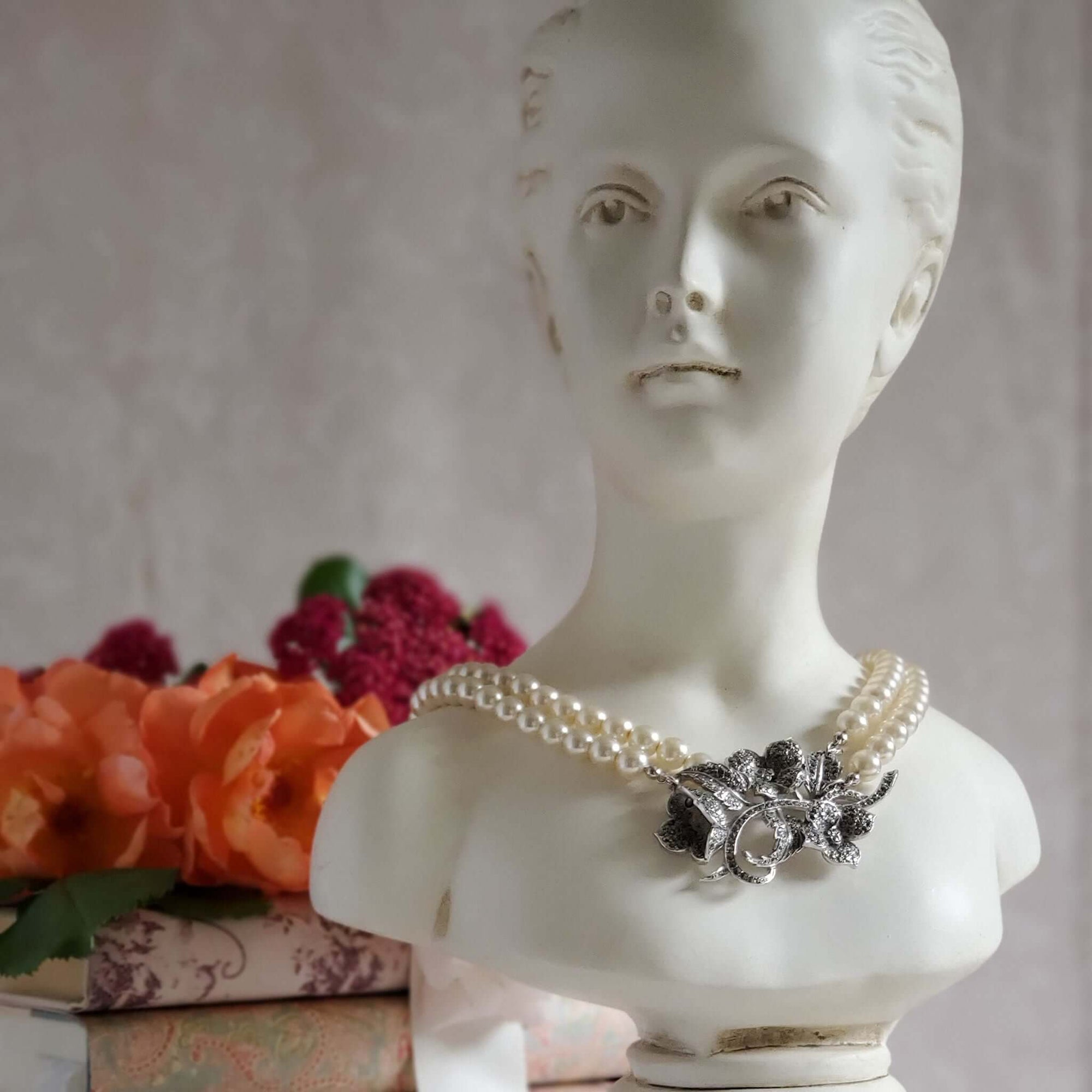 Vintage Pearl Wedding Necklace