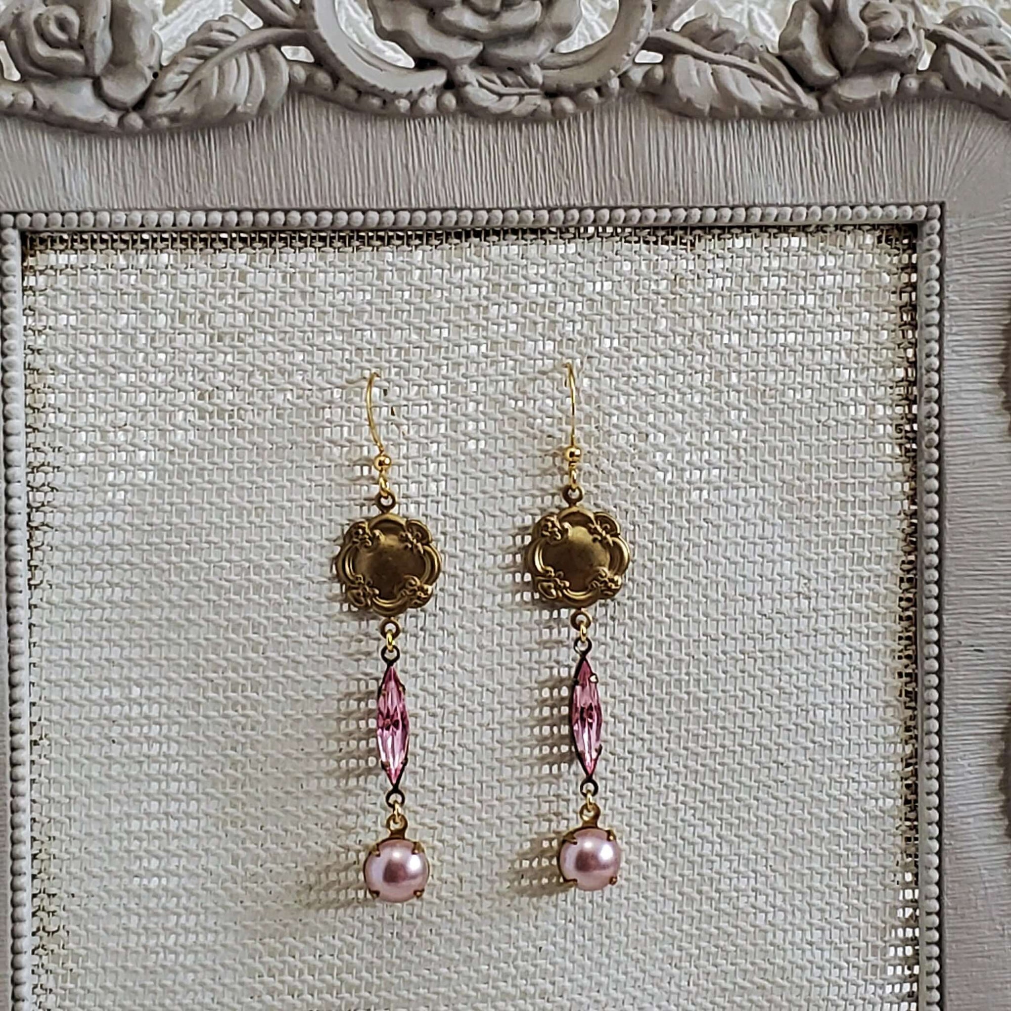 Pink Drop Victorian Inspired Earrings