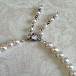 Vintage Silver and Crystal Clasp decorated with pearl strands
