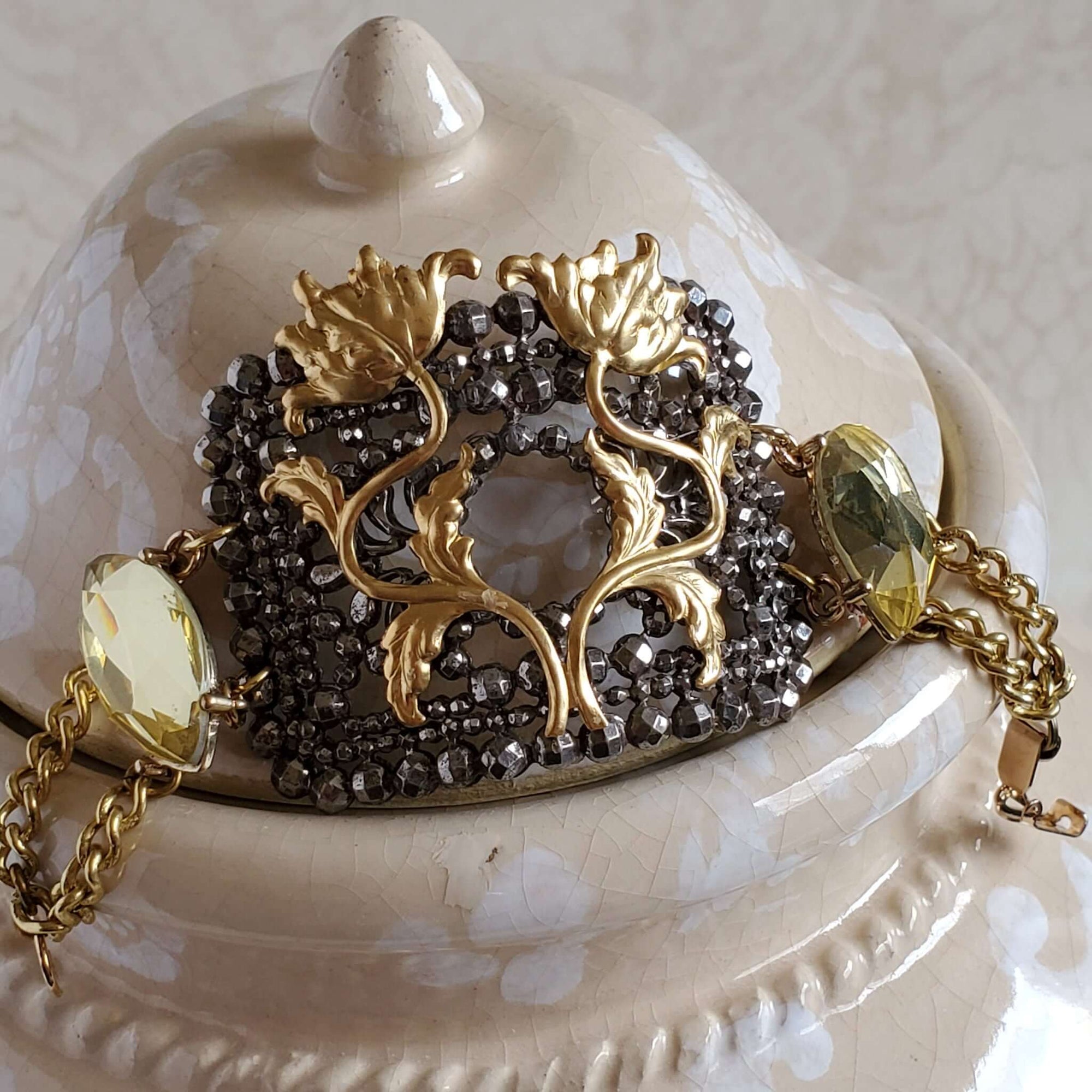 Vintage Floral Cuff Bracelet