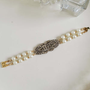 Vintage Art Deco Pearl Bridal Bracelet
