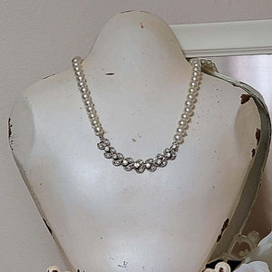 Pearl and Crystal Wedding Necklace