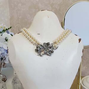 Vintage Romance Pearl Wedding Necklace