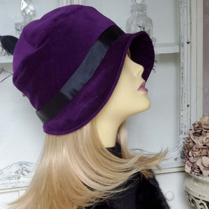 Purple Velvet Winter Hat