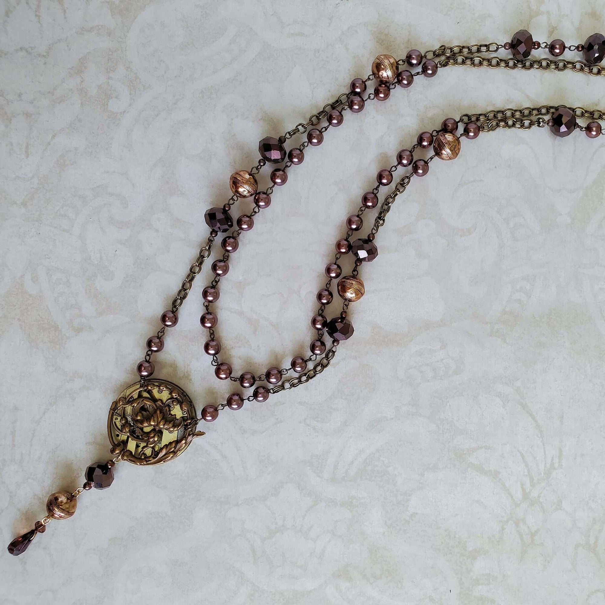 Antique Pocket Watch Assemblage Necklace
