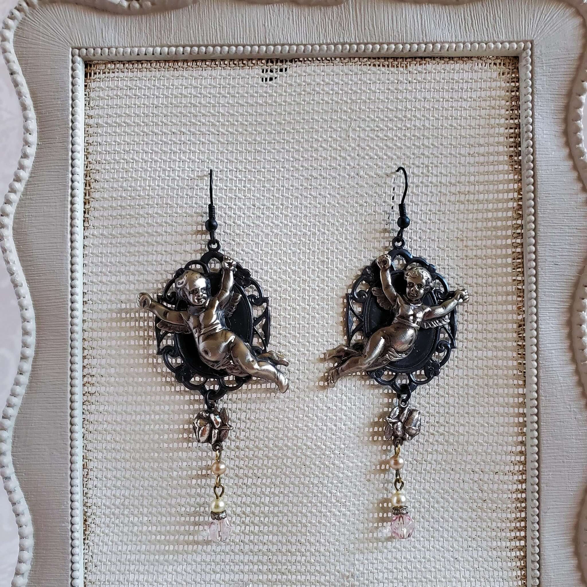 Repurposed Vintage Cherub Earrings