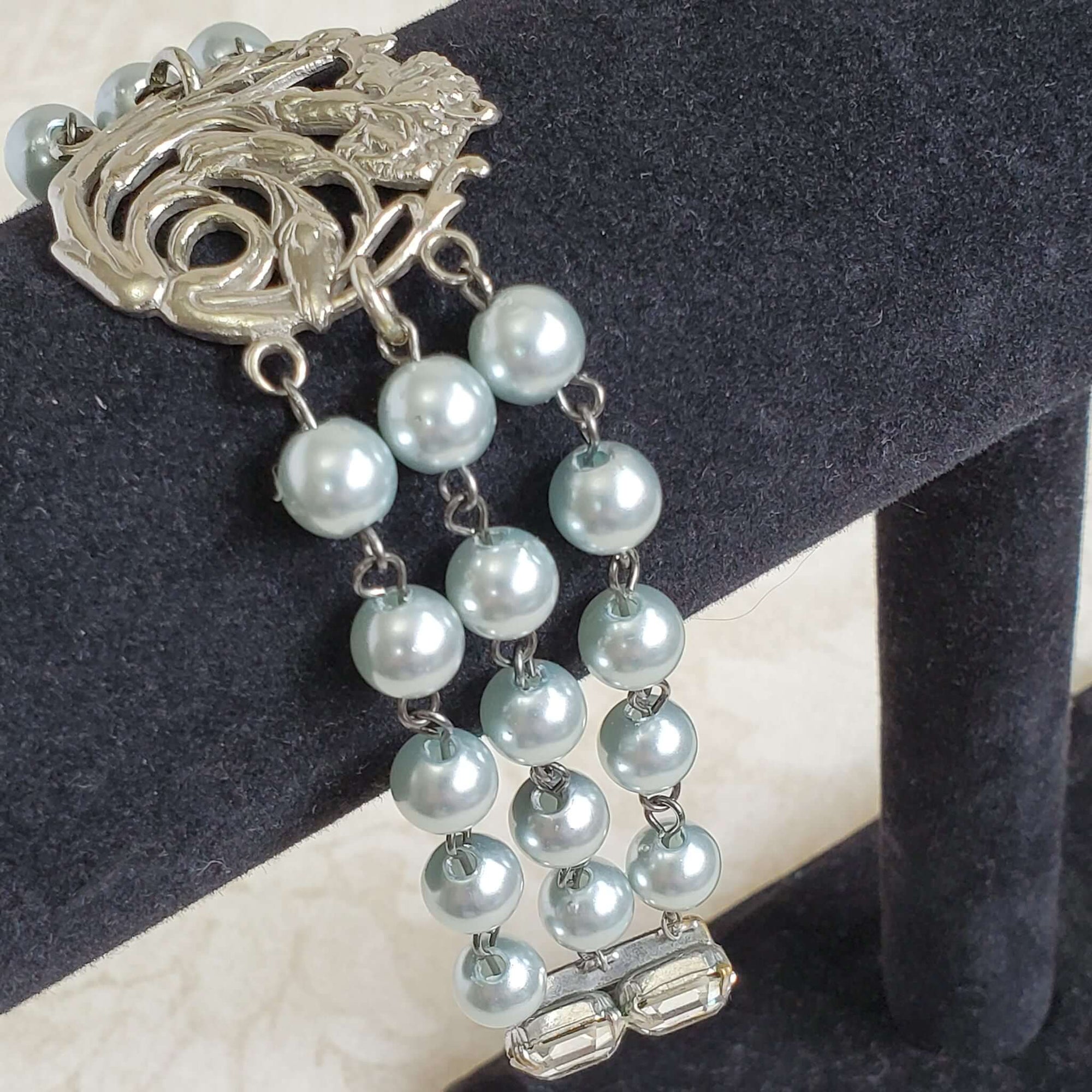Silver-Blue Dyed Fashion Pearl Strands