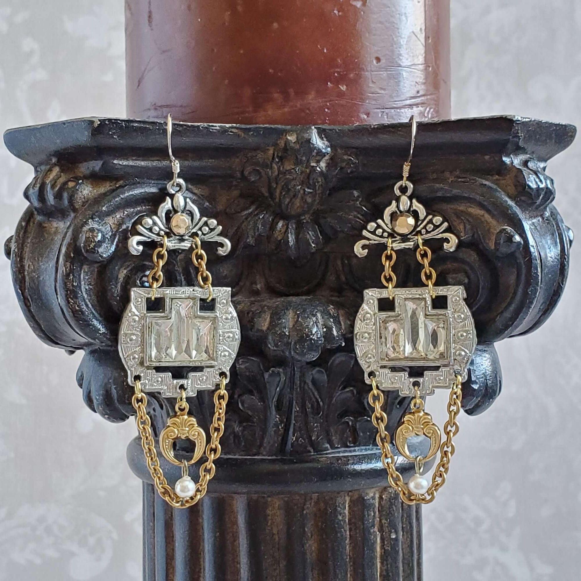 Antique Art Deco Buckle Earrings