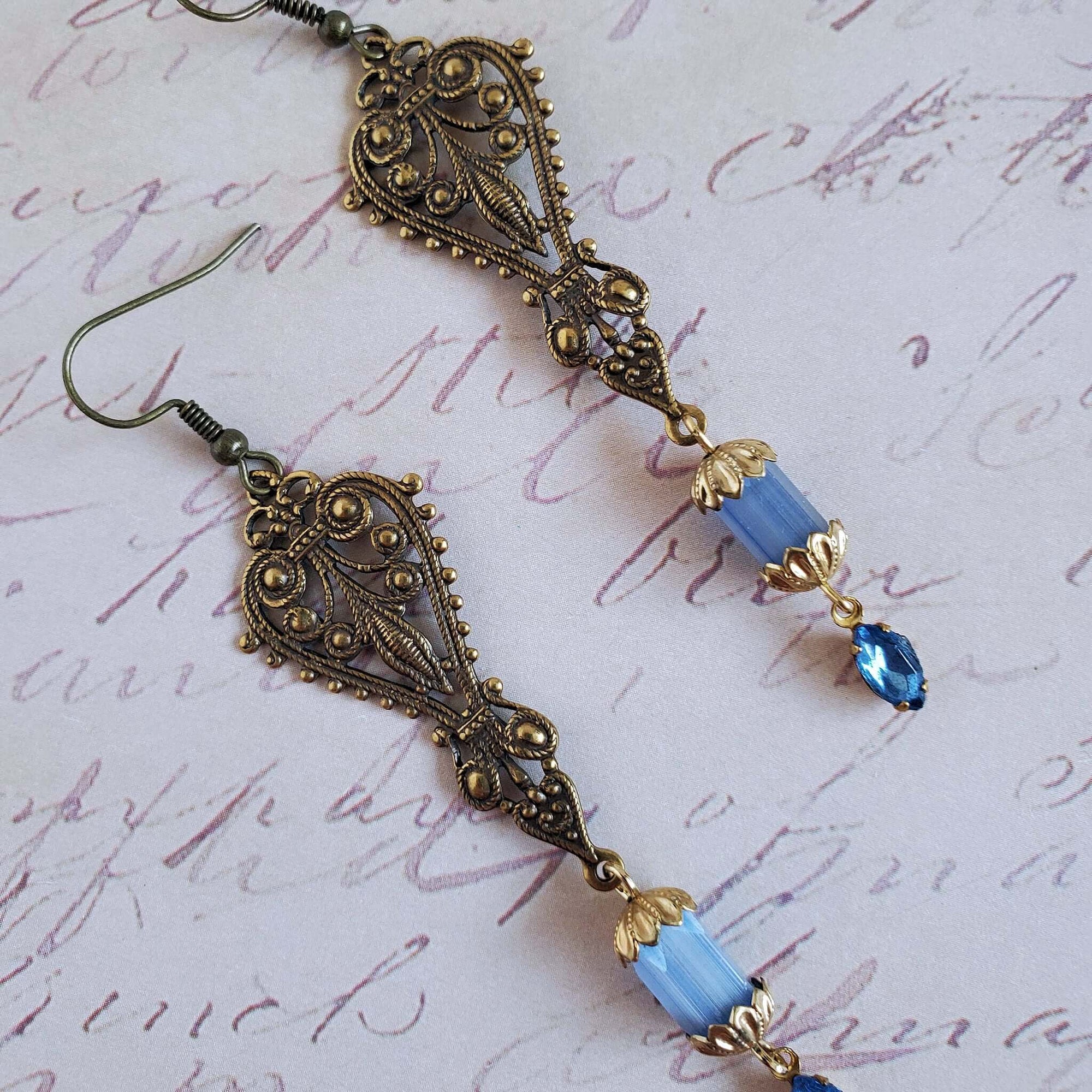Victorian Styled Brass Earrings