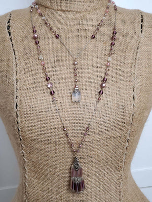 Vintage Purple Tassel Necklace