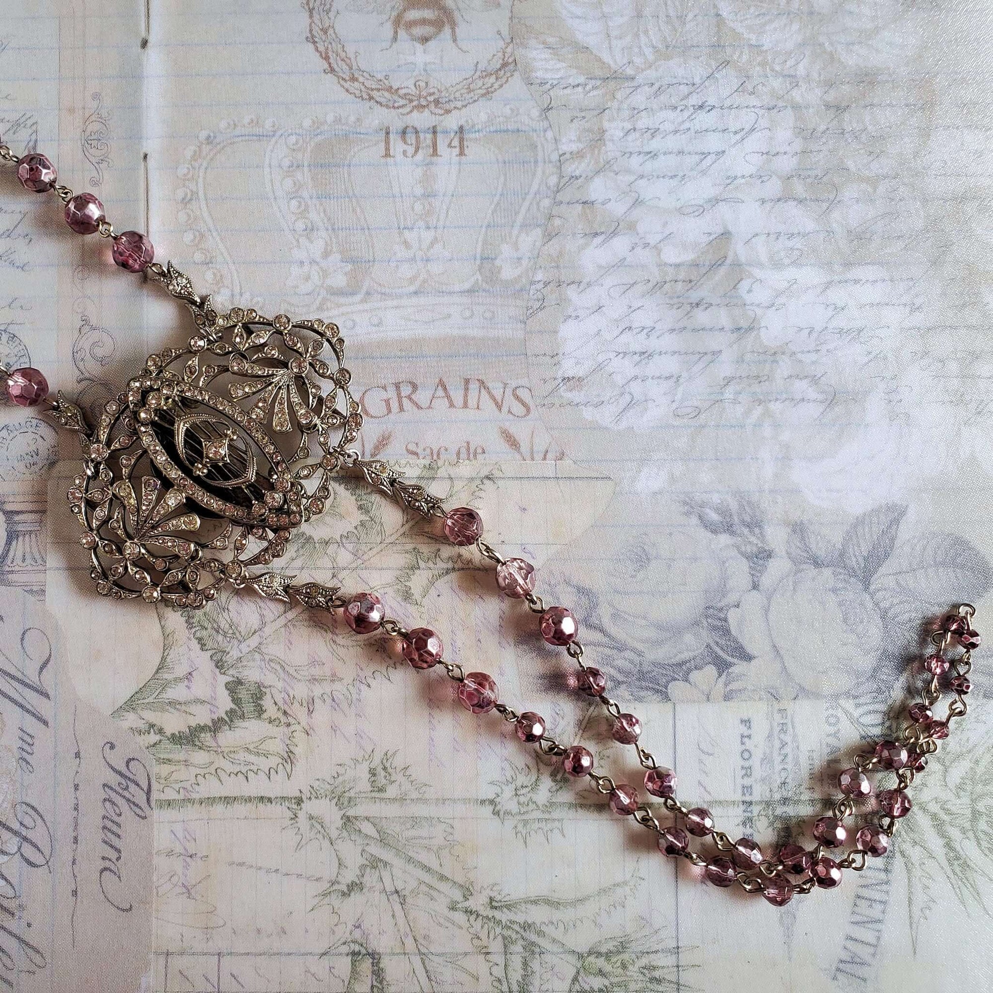 Lilac Coloured Vintage Bead Chain