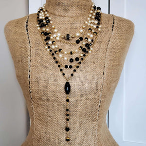 BLACK TIE AFFAIR - Vintage Beaded Necklace